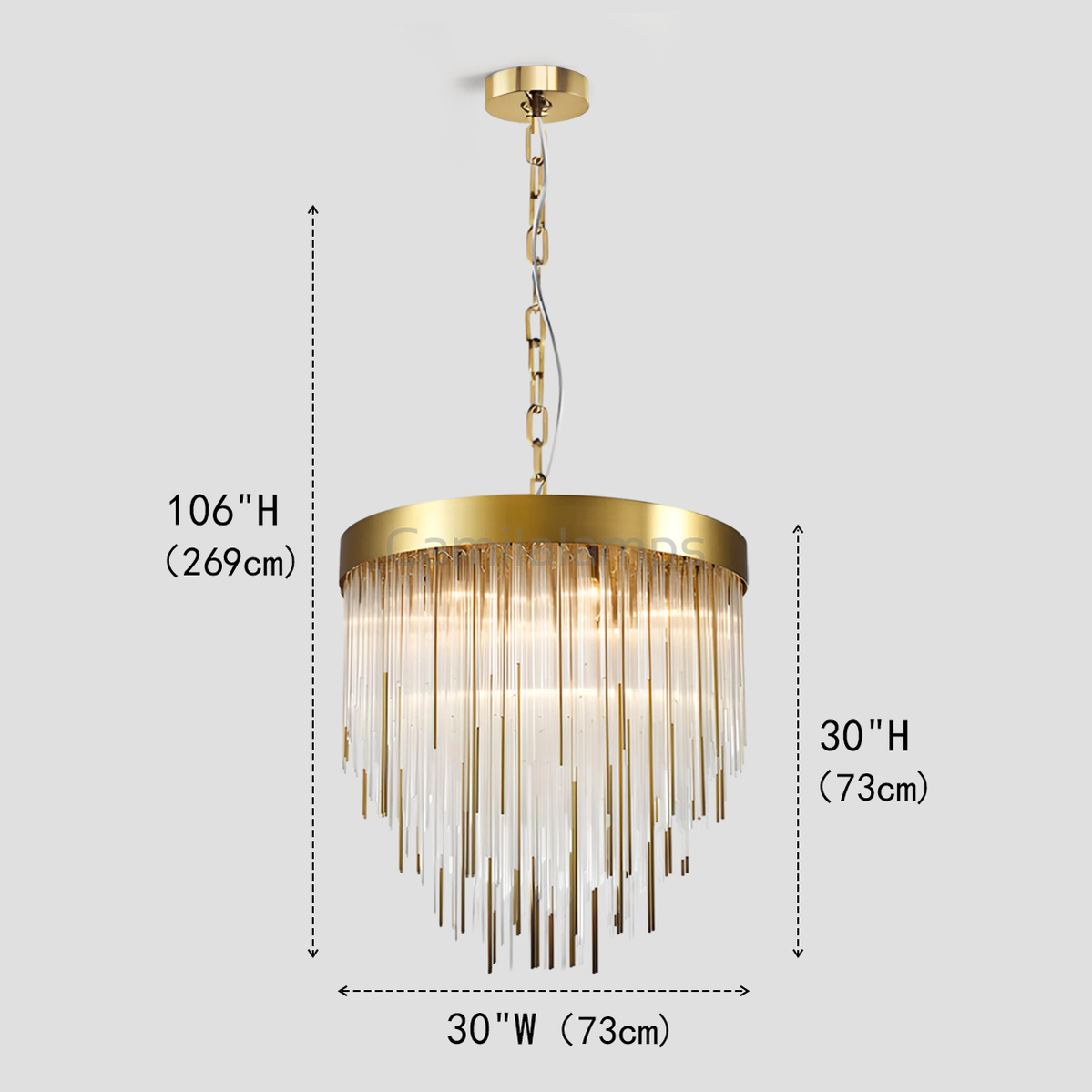 Riley Aged 12-Light Chandelier 30"