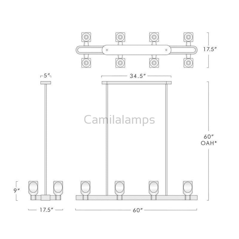 Favola Contemporary 8-Lights Dining Chandelier