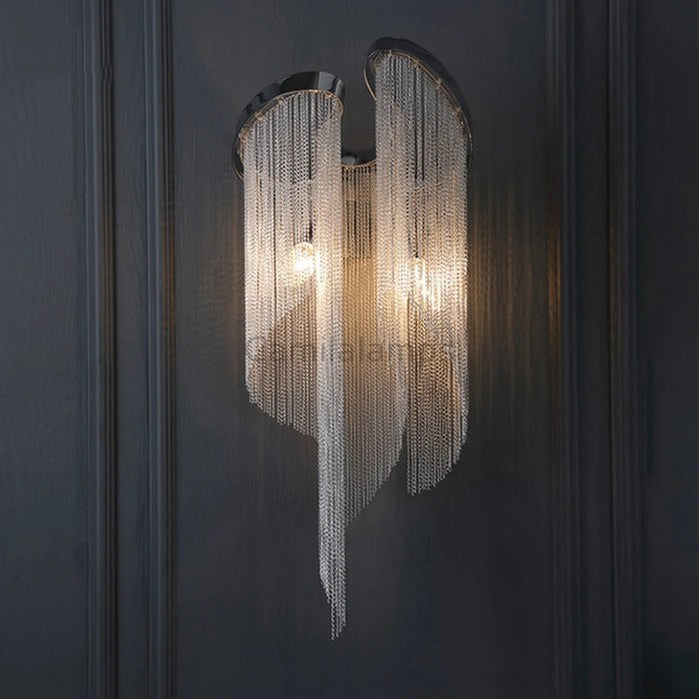 Kevin Flavio Modern Aluminum Chain Tassel Wall Sconce Wall Sconce Kevinstudiolives   