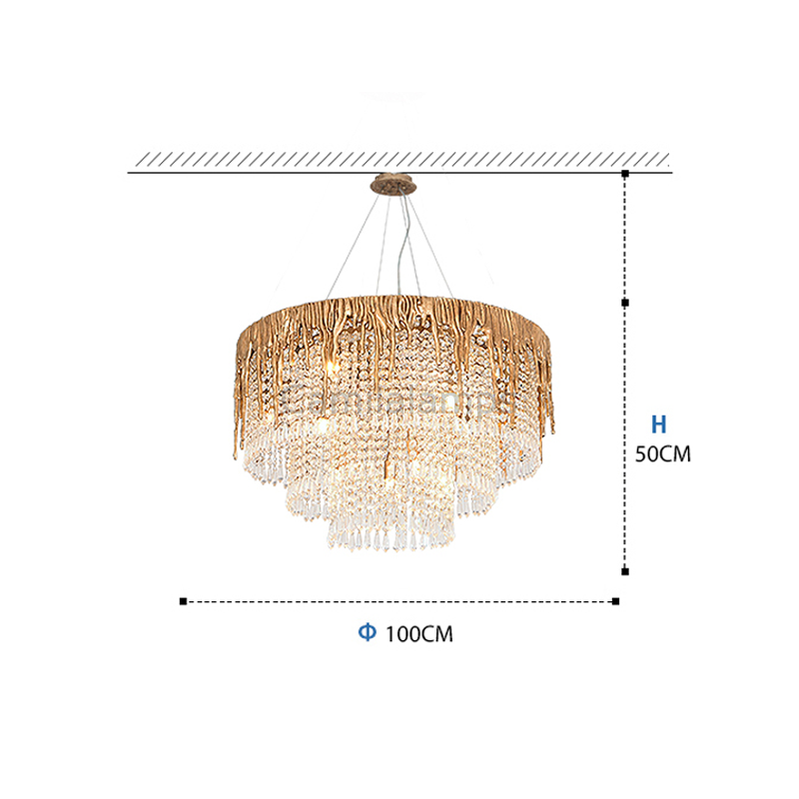 Round Multiple Tier Crystal Chandelier - Ineffable Lighting