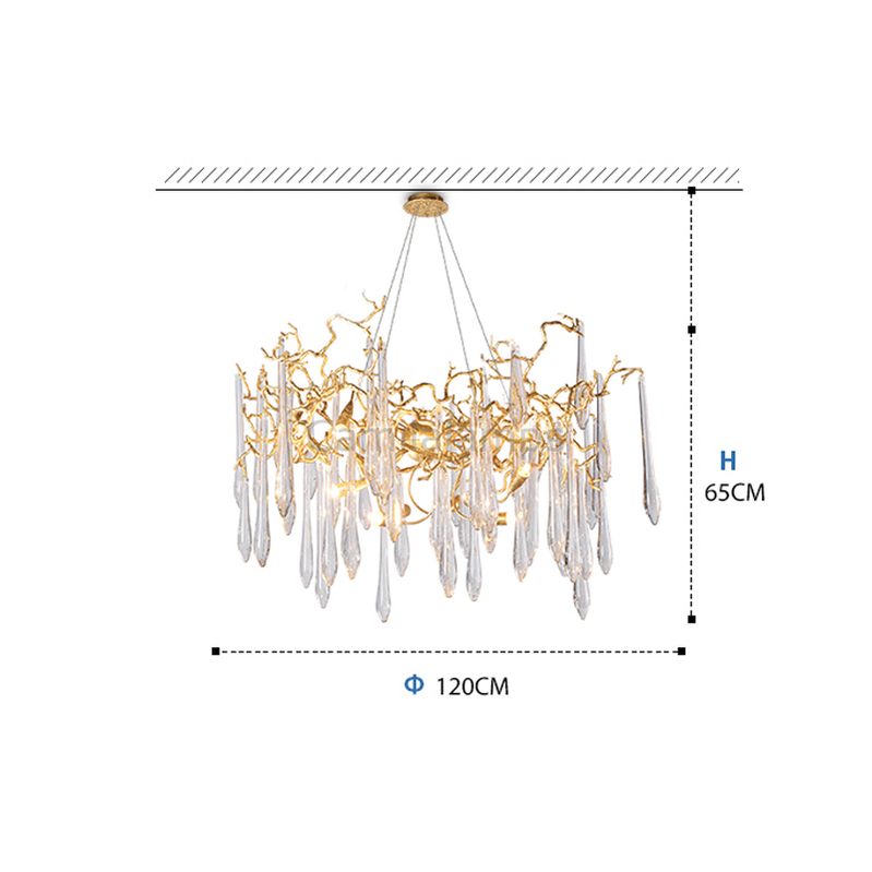 Cecily Modern Crystal  Branch Chandelier - Ineffable Lighting