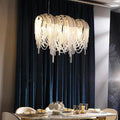 Alisa Luxury Hardware Aluminum Chain Tassel Long Branch Chandelier W35