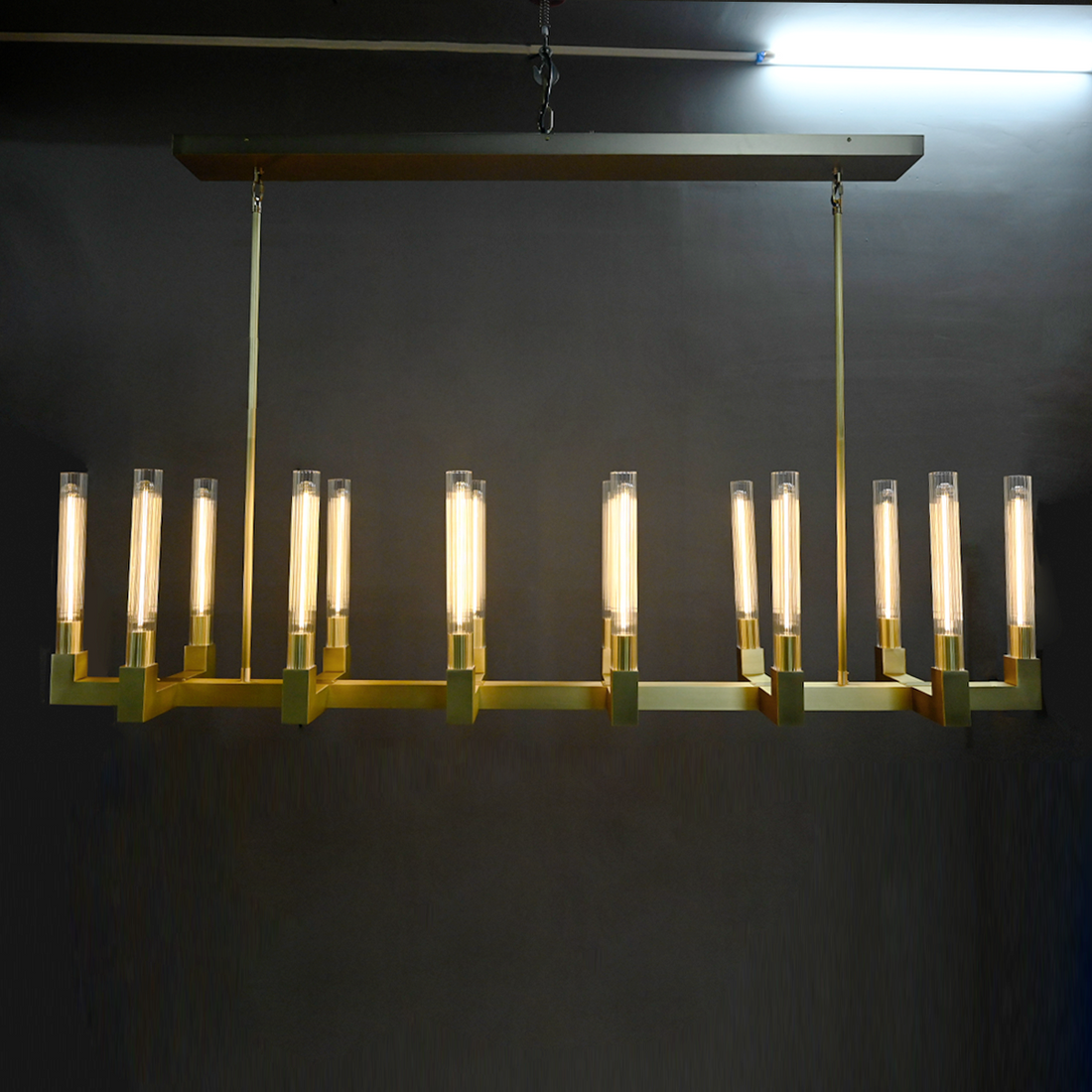 Candlestick Linear Chandelier 67"