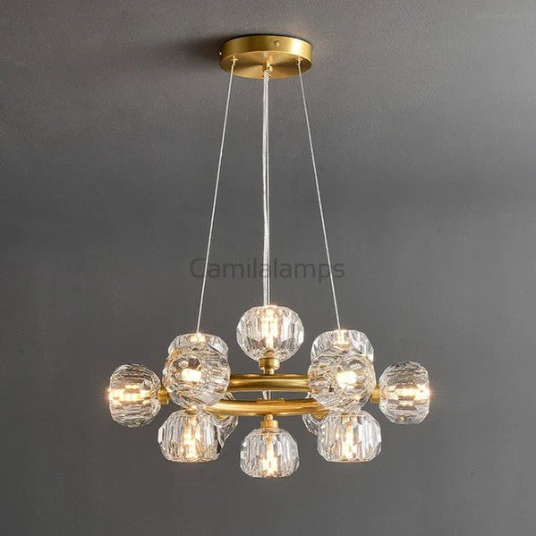 Bille De Clear Crystal Round Chandelier Cord