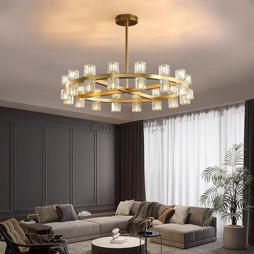 Arcachon Crystal Round Chandelier 36"