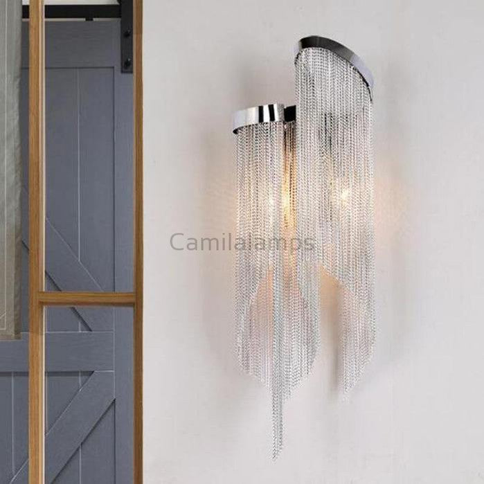 Kevin Flavio Modern Aluminum Chain Tassel Wall Sconce Wall Sconce Kevinstudiolives   