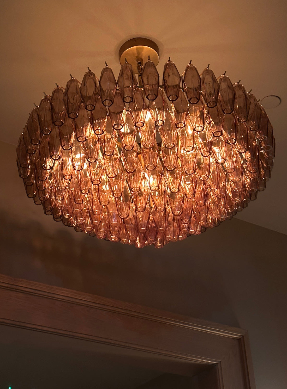 Camila Chiaravaie Glass Tiered Round Chandelier 37"