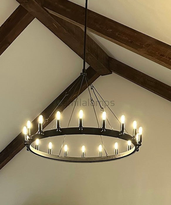 Vintage Filament Round Chandelier