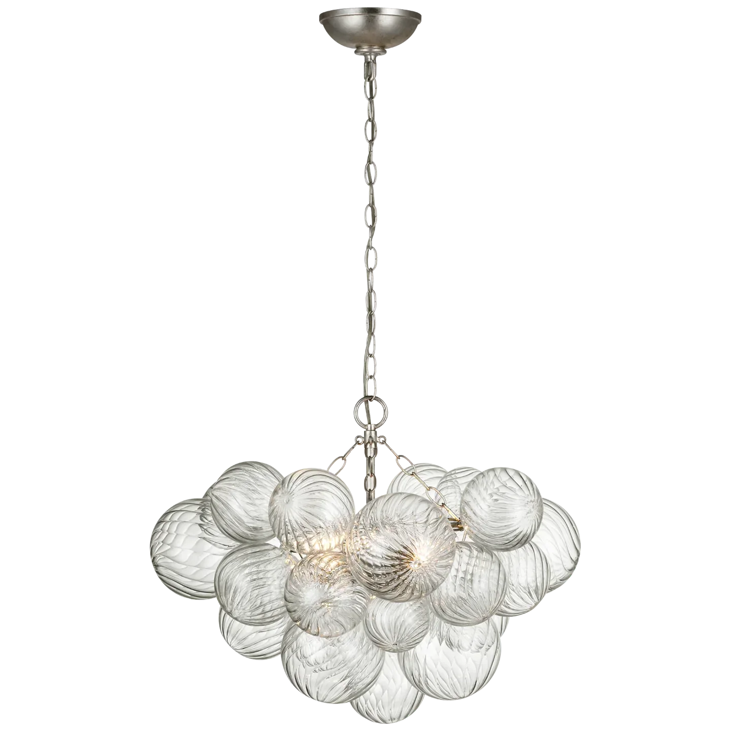 Kevin Talia Glass Globe Chandelier 24", Modern Kitchen Island Pendant Lamp Chandelier Kevinstudiolives Plaster White CLEAR SWIRLED GLASS 