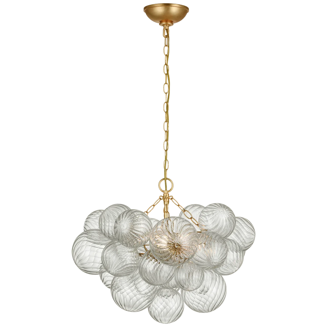 Kevin Talia Glass Globe Chandelier 24", Modern Kitchen Island Pendant Lamp Chandelier Kevinstudiolives Brass CLEAR SWIRLED GLASS 