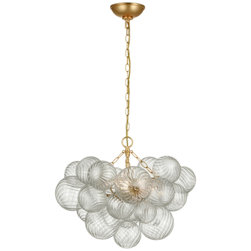 Kevin Talia Glass Globe Chandelier 24", Modern Kitchen Island Pendant Lamp Chandelier Kevinstudiolives Brass CLEAR SWIRLED GLASS 