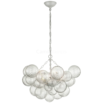 Talila Glass Chandelier 30", Modern Chandelier Lamp Pendant for Dining Room