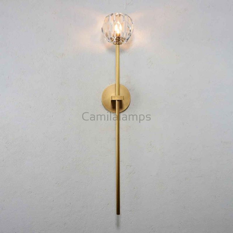 Bille De Clear Crystal Ball Wall Sconce 28"H