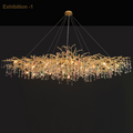 Avis Colorful Crystal Raindrop Aluminum Branch Chandelier - Ineffable Lighting