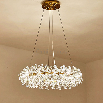 Isabel Postmodern Ring Crystal Chandelier - Ineffable Lighting