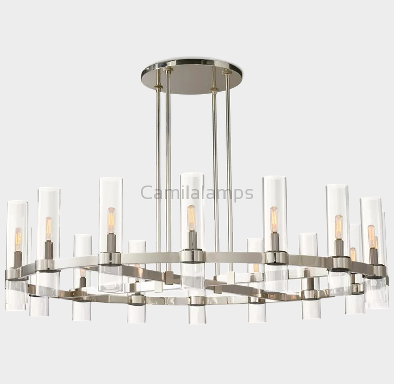 Ravelle Glass Round Chandelier 48"