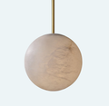 Hand Carved Alabaster Globe Pendent