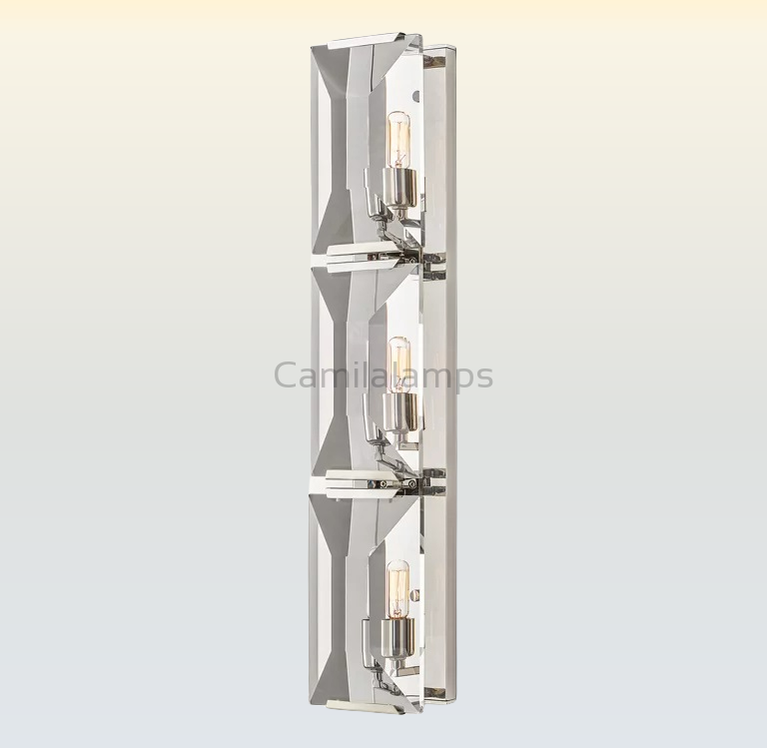 Harlow Crystal Triple Wall Sconce H 32"