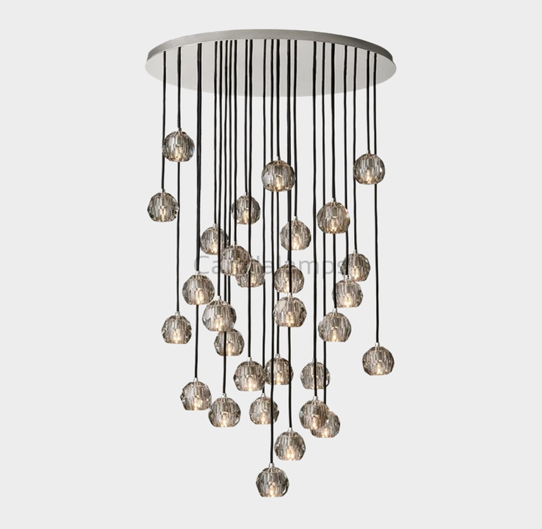 Bille De Crystal Round Cluster Chandelier 40"