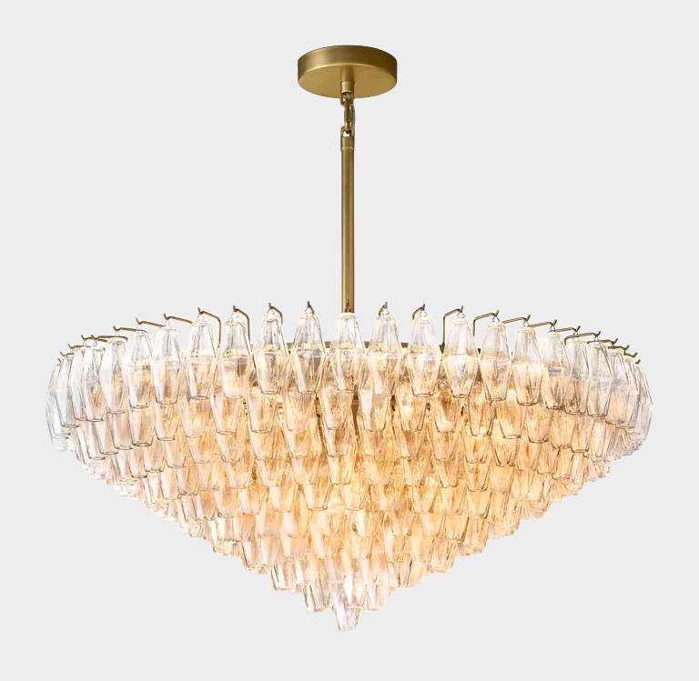 Chiaravalle Glass Tiered Round Chandelier 47"