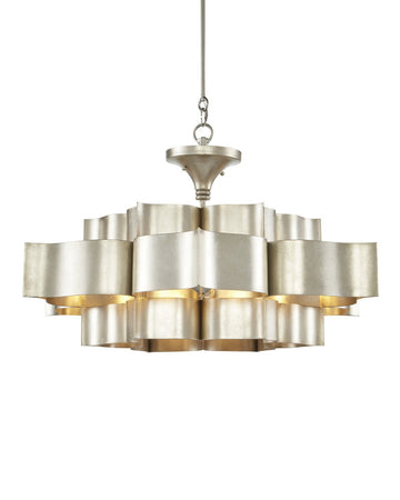 Grand Lotus Large Silver Chandelier