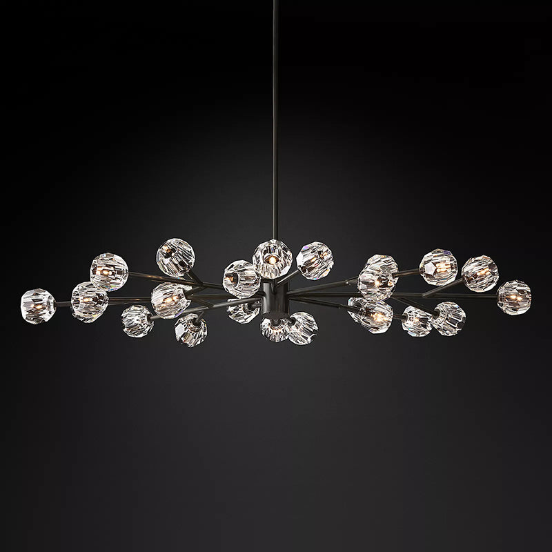 Bille De Crystal Ball  Oval Chandelier 72″  24-Lights