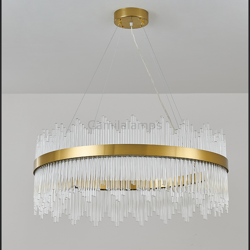 Skylar Round Glass Chandelier - Ineffable Lighting