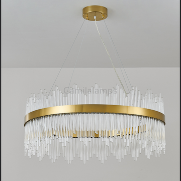 Skylar Round Glass Chandelier - Ineffable Lighting