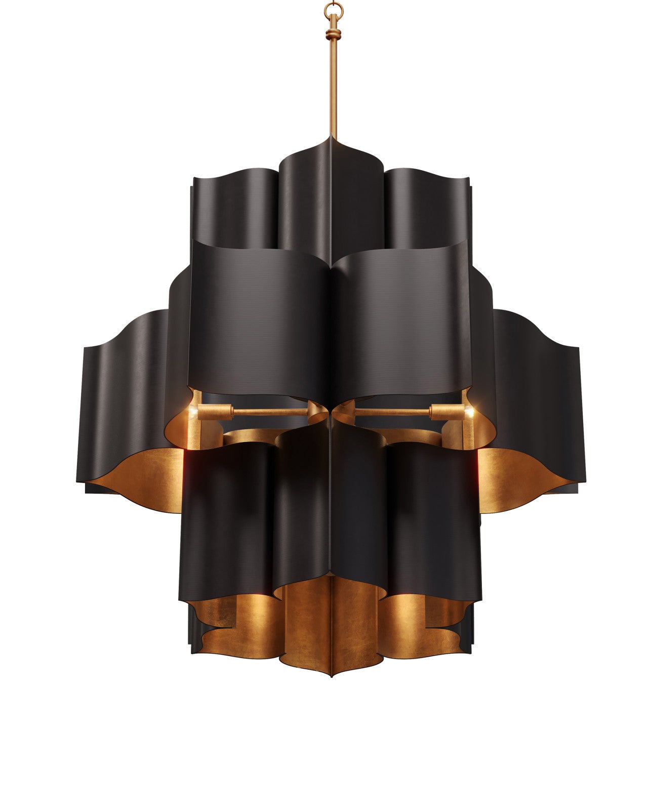 Grand Lotus Grande Black Chandelier