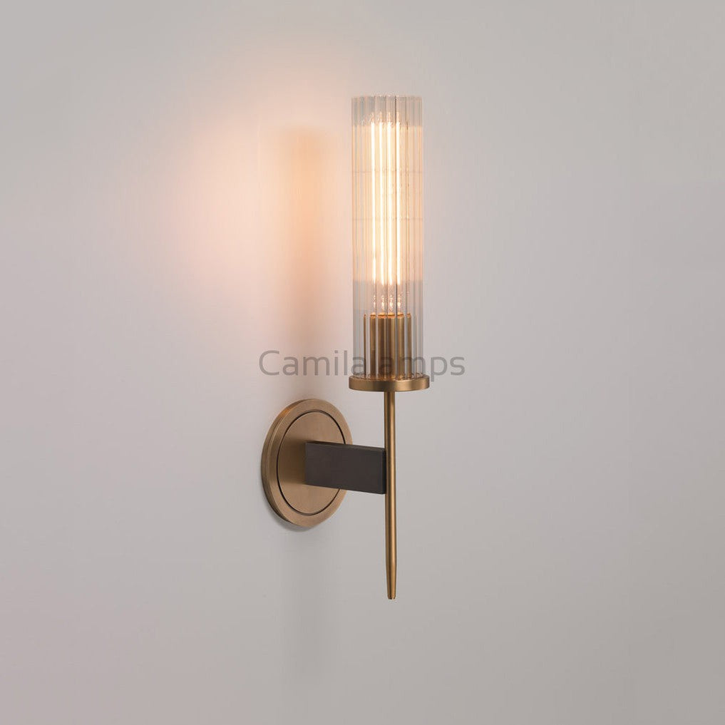 Janet Cylinder Modernist Brass Sconce Lights