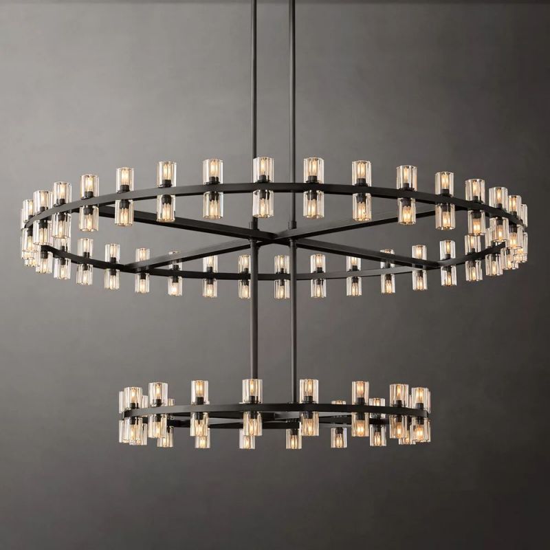 Arcachon Led Round Two-Tier Chandelier 60"